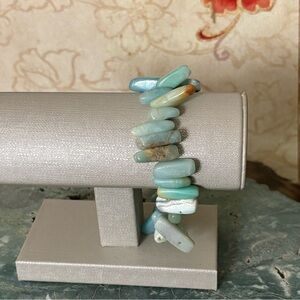 Natural Amazonite Stone Beaded Bracelet